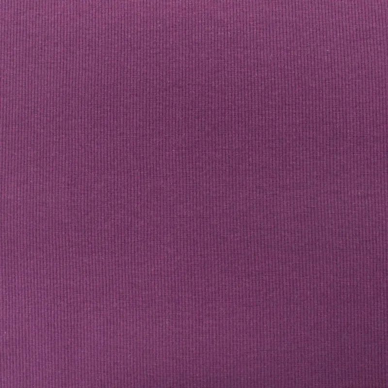 1x1 Circular Cotton Elastane Ribbing - Blackcurrant