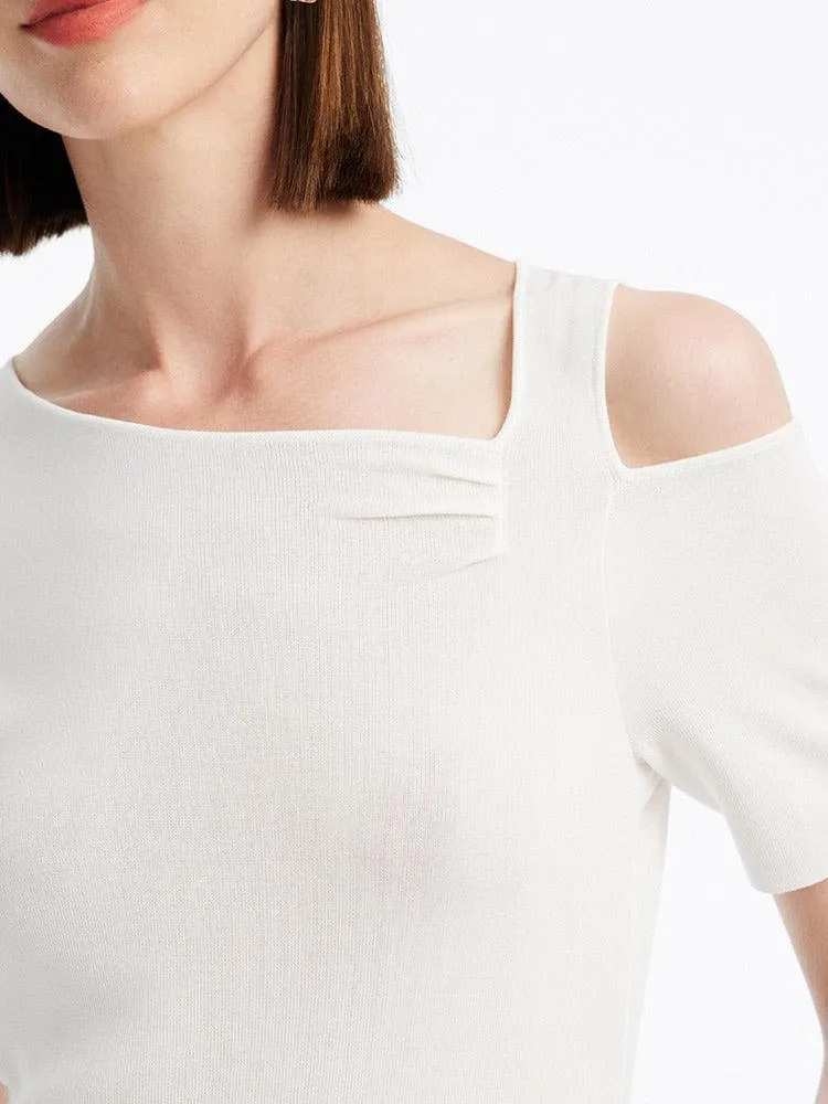 Acetate Asymmetrical Neck Tops