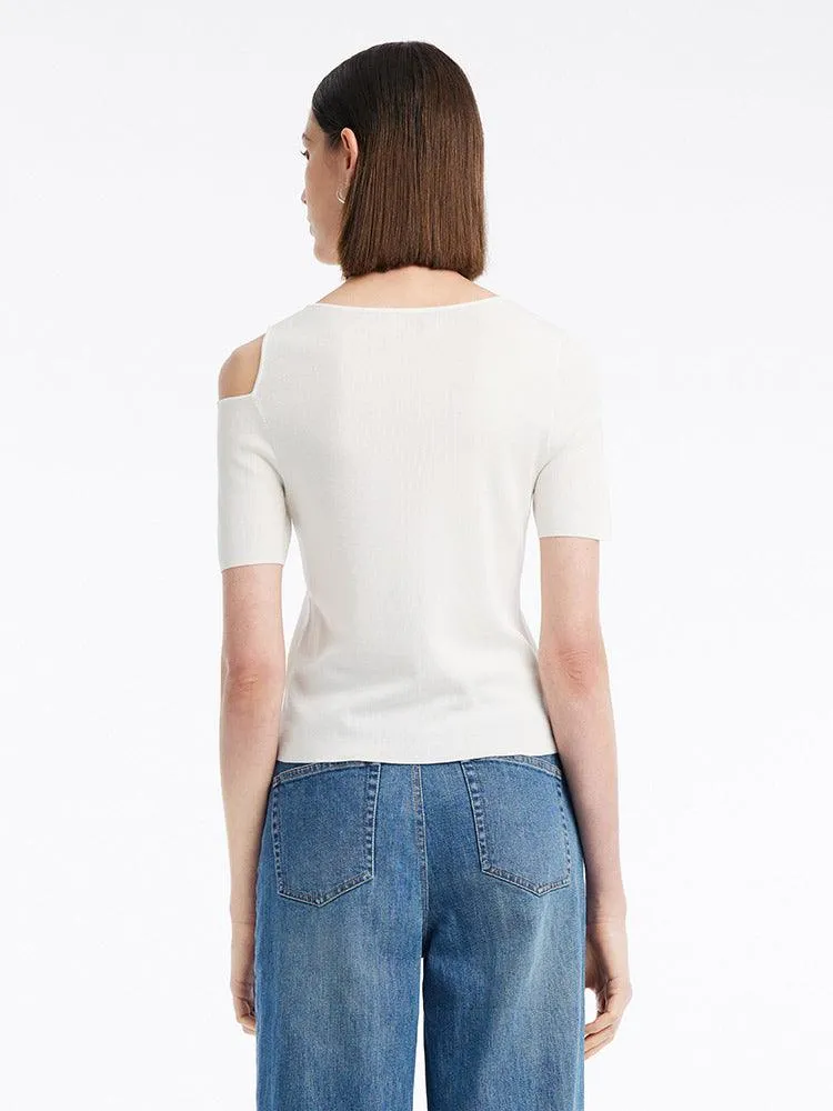 Acetate Asymmetrical Neck Tops