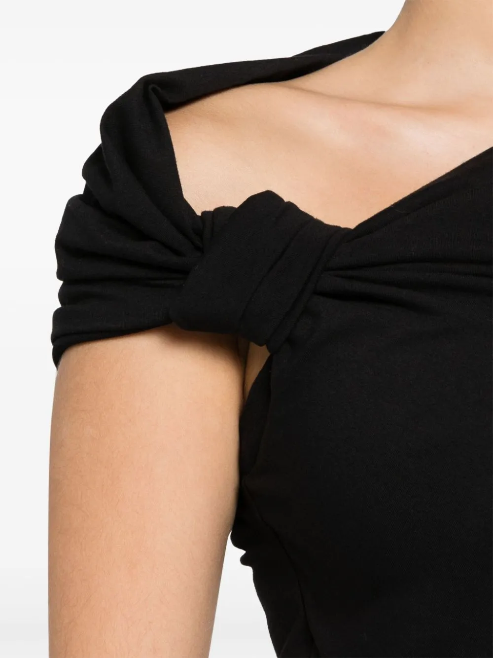 ALEXANDER MCQUEEN Asymmetric Black Viscose Tank Top for Women