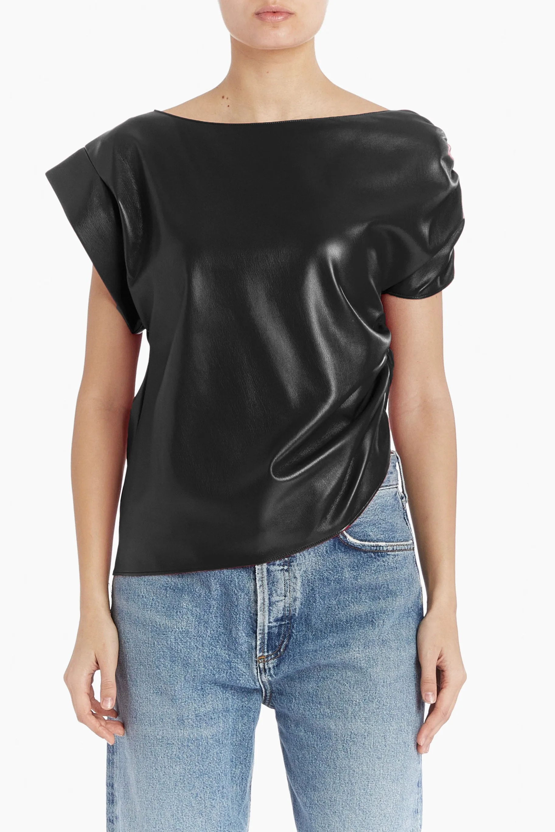 Amanda Uprichard Elroy Faux Leather Top