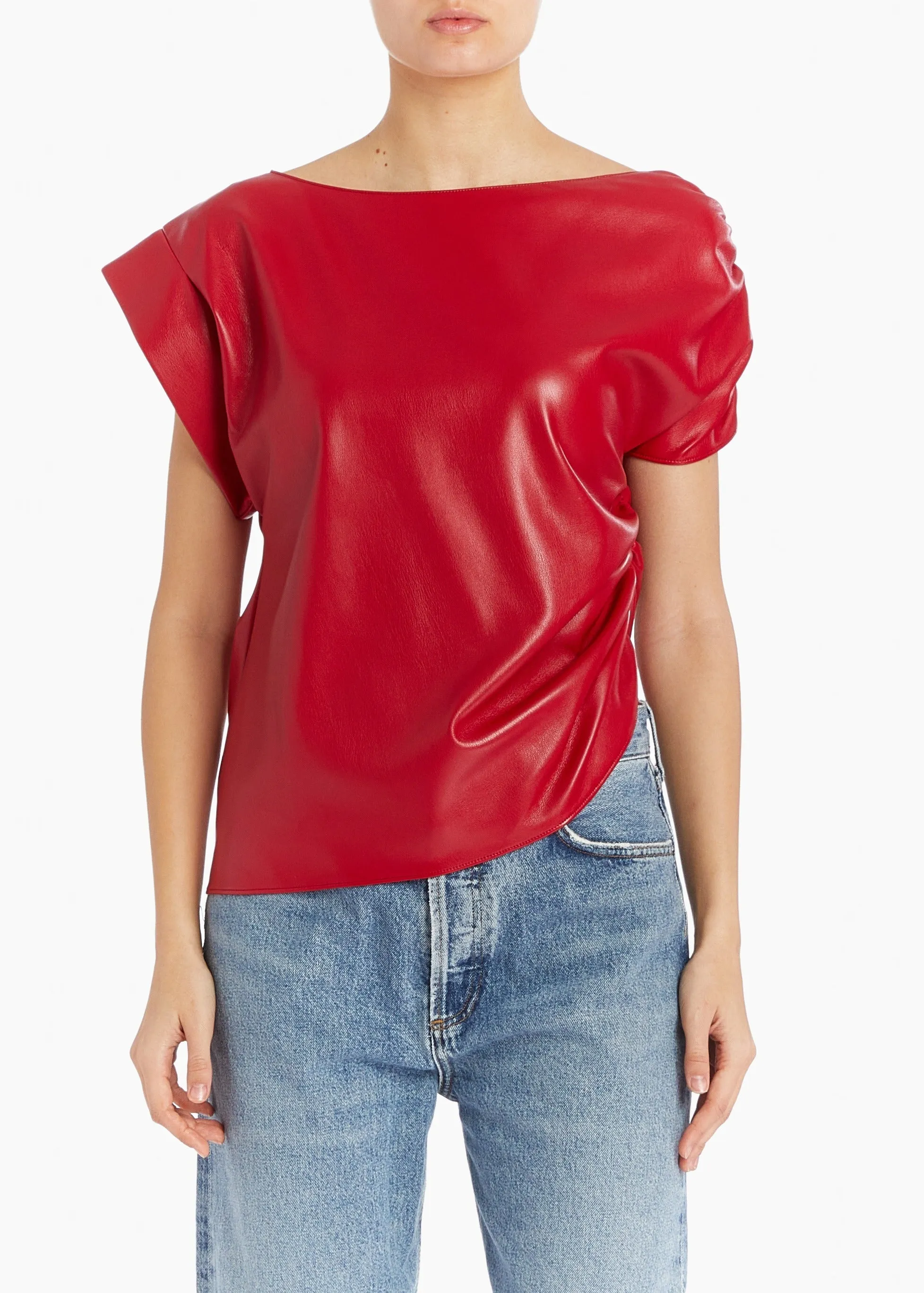 Amanda Uprichard Elroy Faux Leather Top