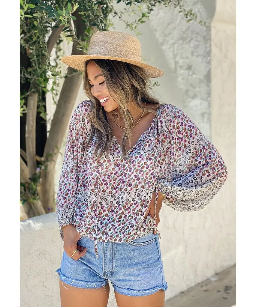 Asa Floral Boho Peasant Top