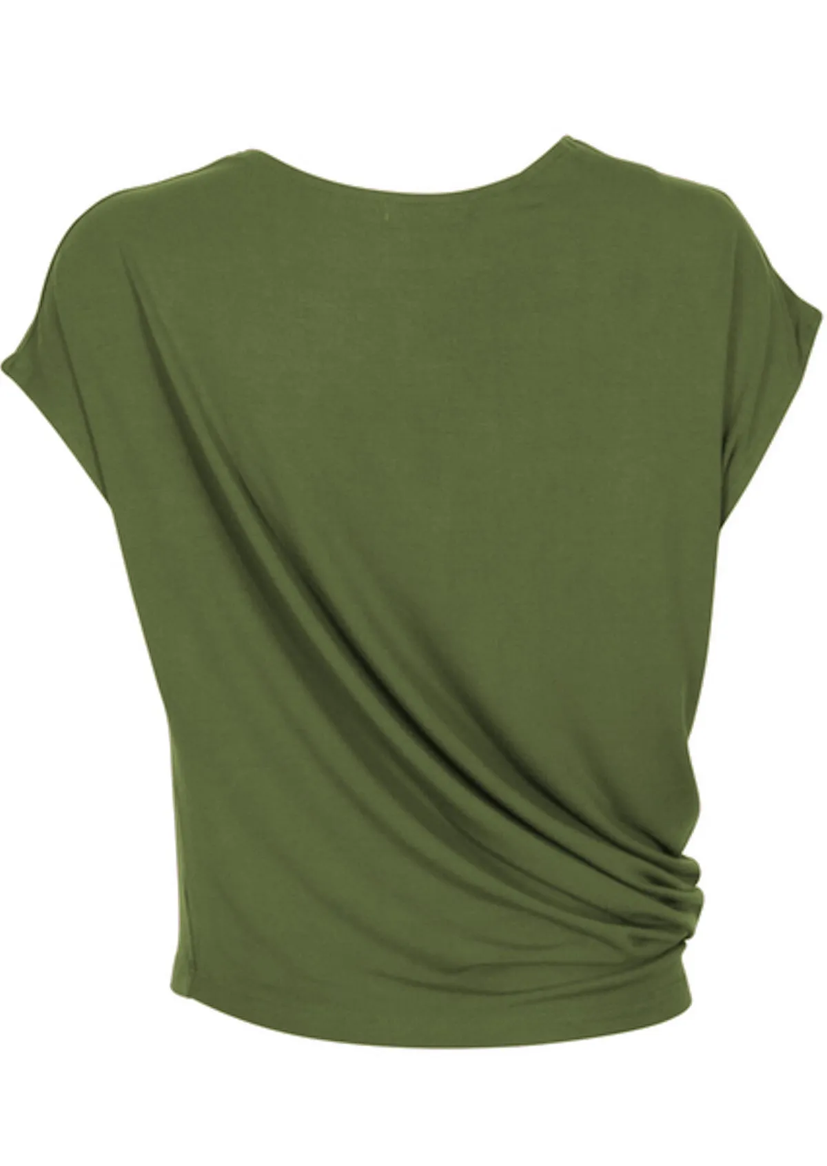 Asymmetrical Rayon Top Olive