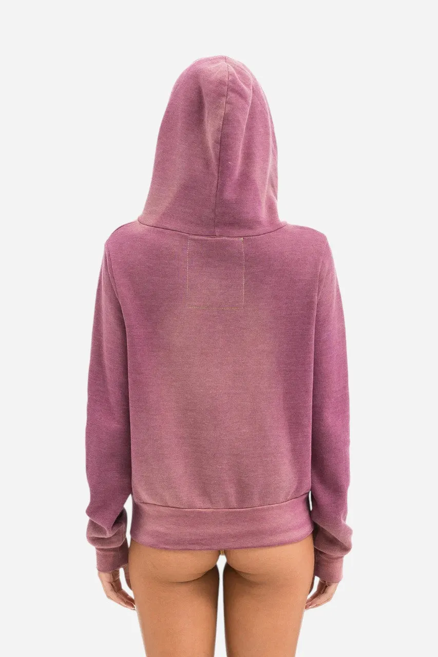 Aviator Nation 5 Stripe Zip Hoodie Faded Berry