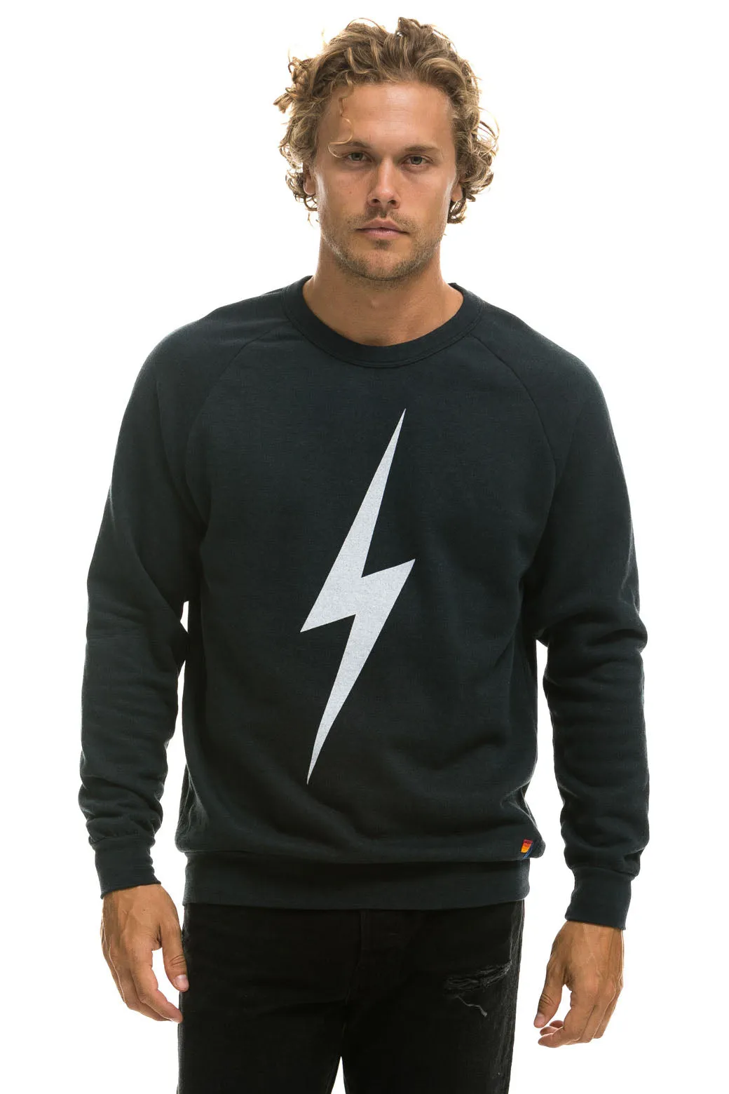 Aviator Nation Bolt Crew Sweatshirt in Charcoal