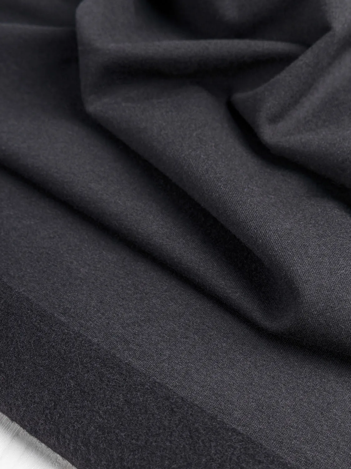 Bamboo Cotton Stretch Fleece - Black - Swatch