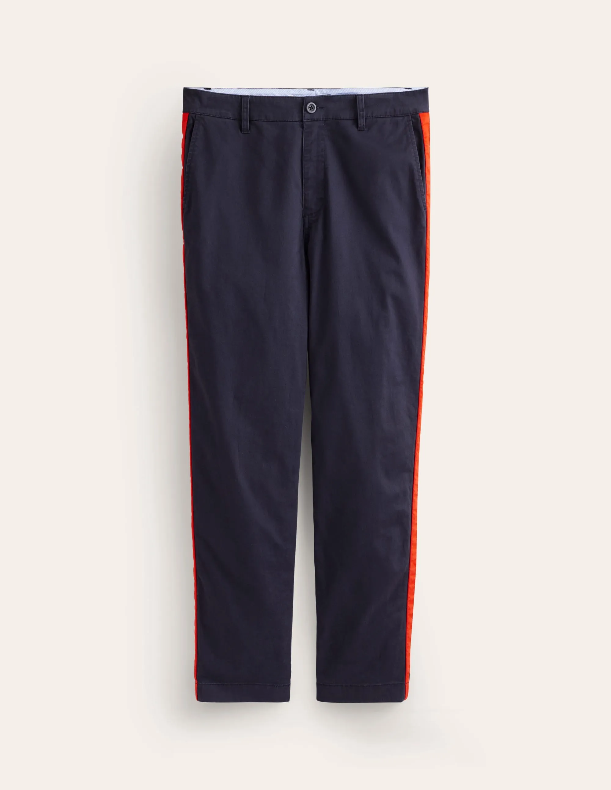 Barnsbury Chino Trousers-Navy Side Stripe