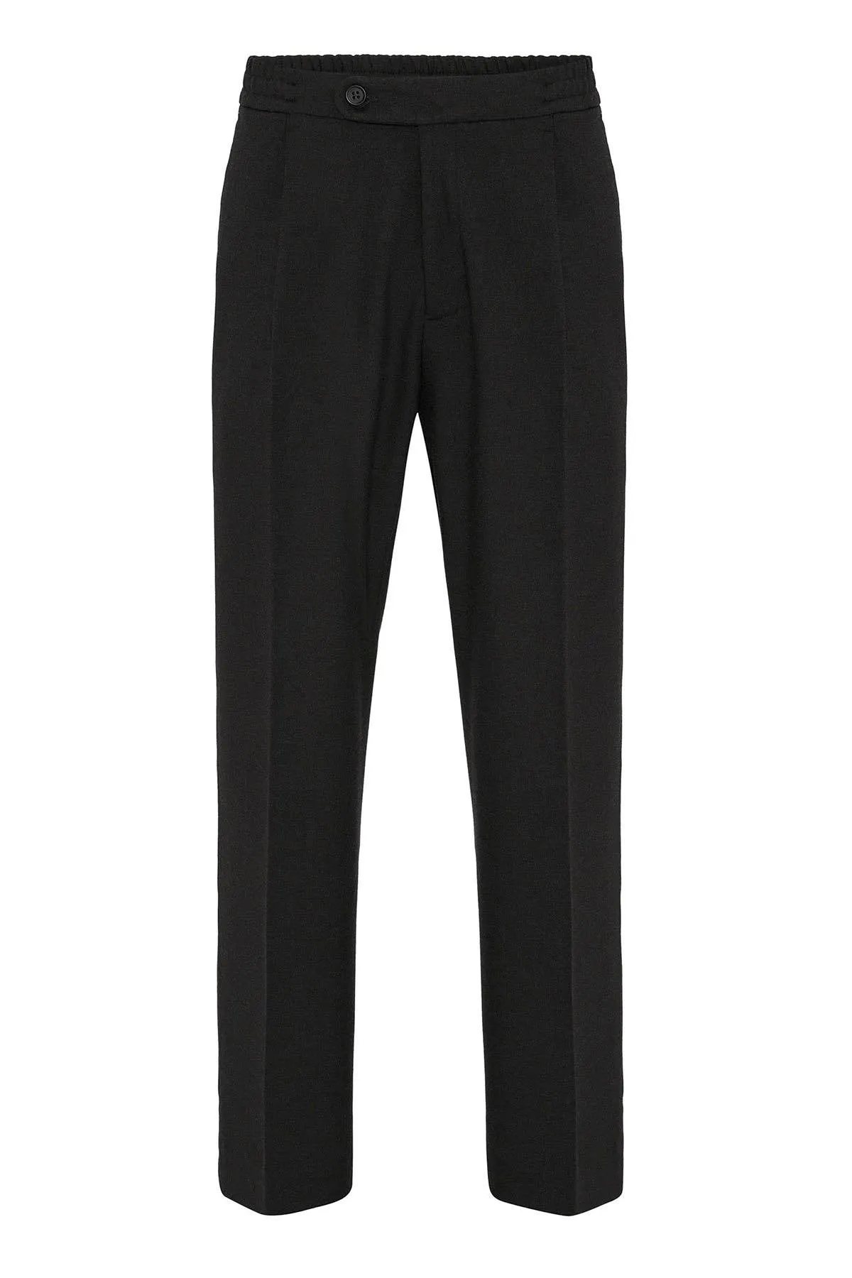 Black Elastic Waist Baggy Men's Trousers - Wessi