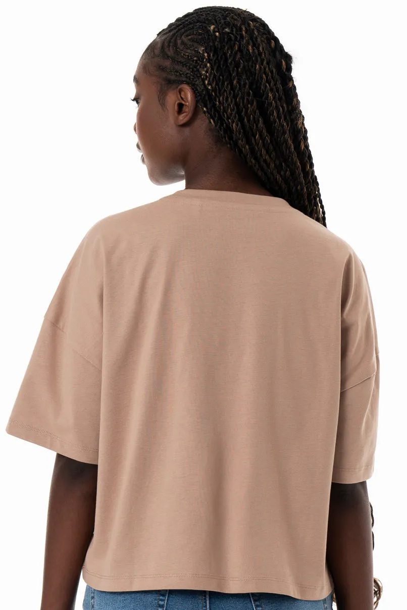 Boxy T-Shirt _ 154361 _ Taupe