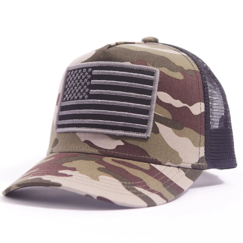 Camouflage American Flag Hats