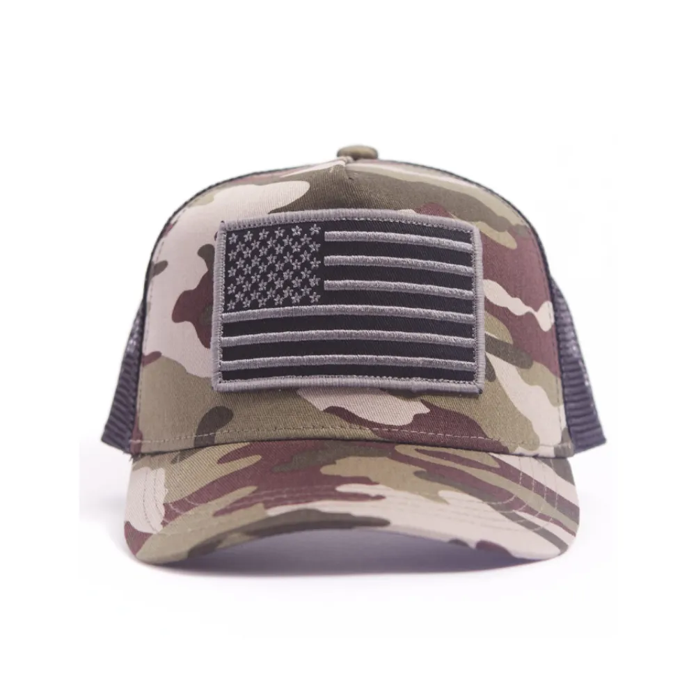 Camouflage American Flag Hats