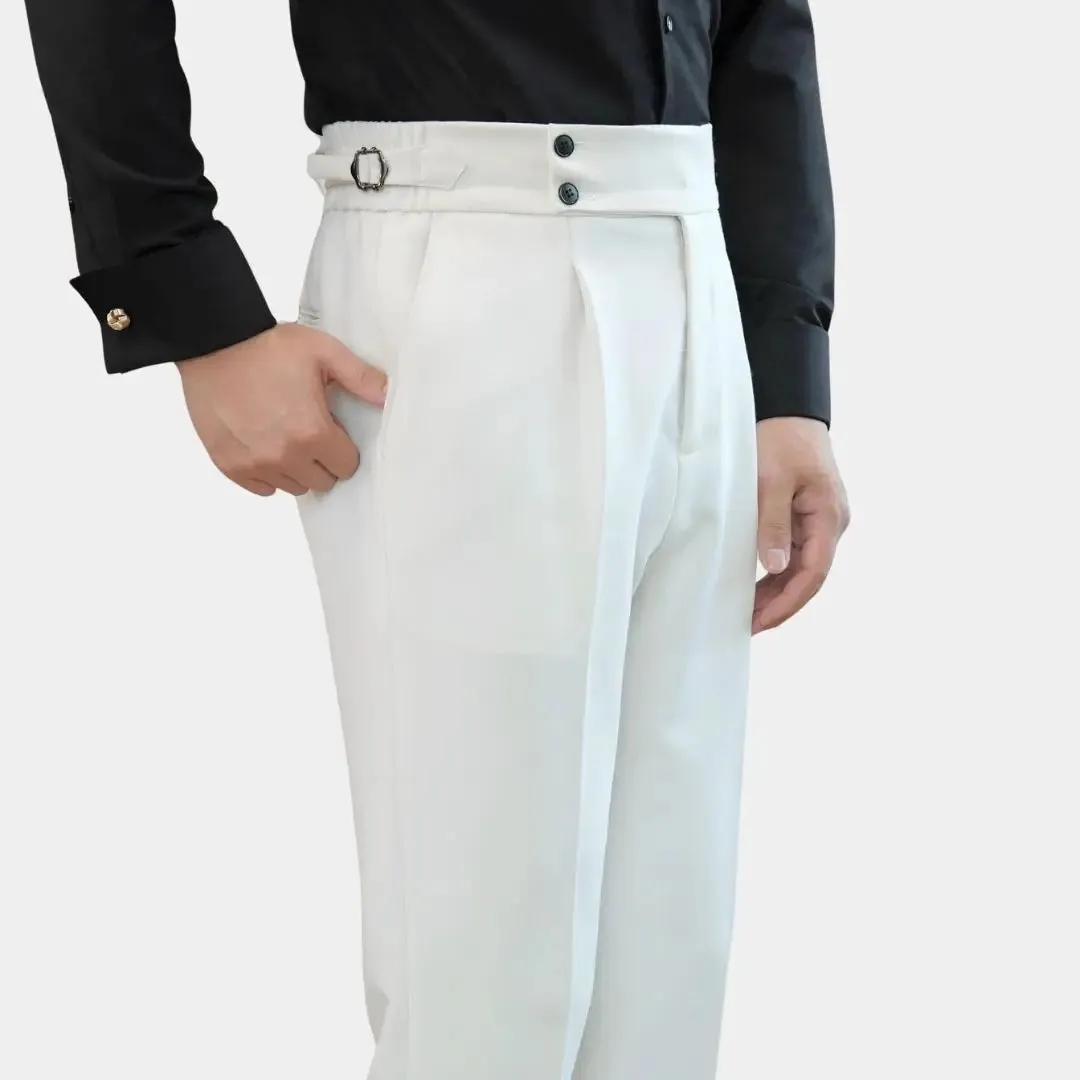 Classic Italia Sidetab Elastic Trousers - Cross & Crown