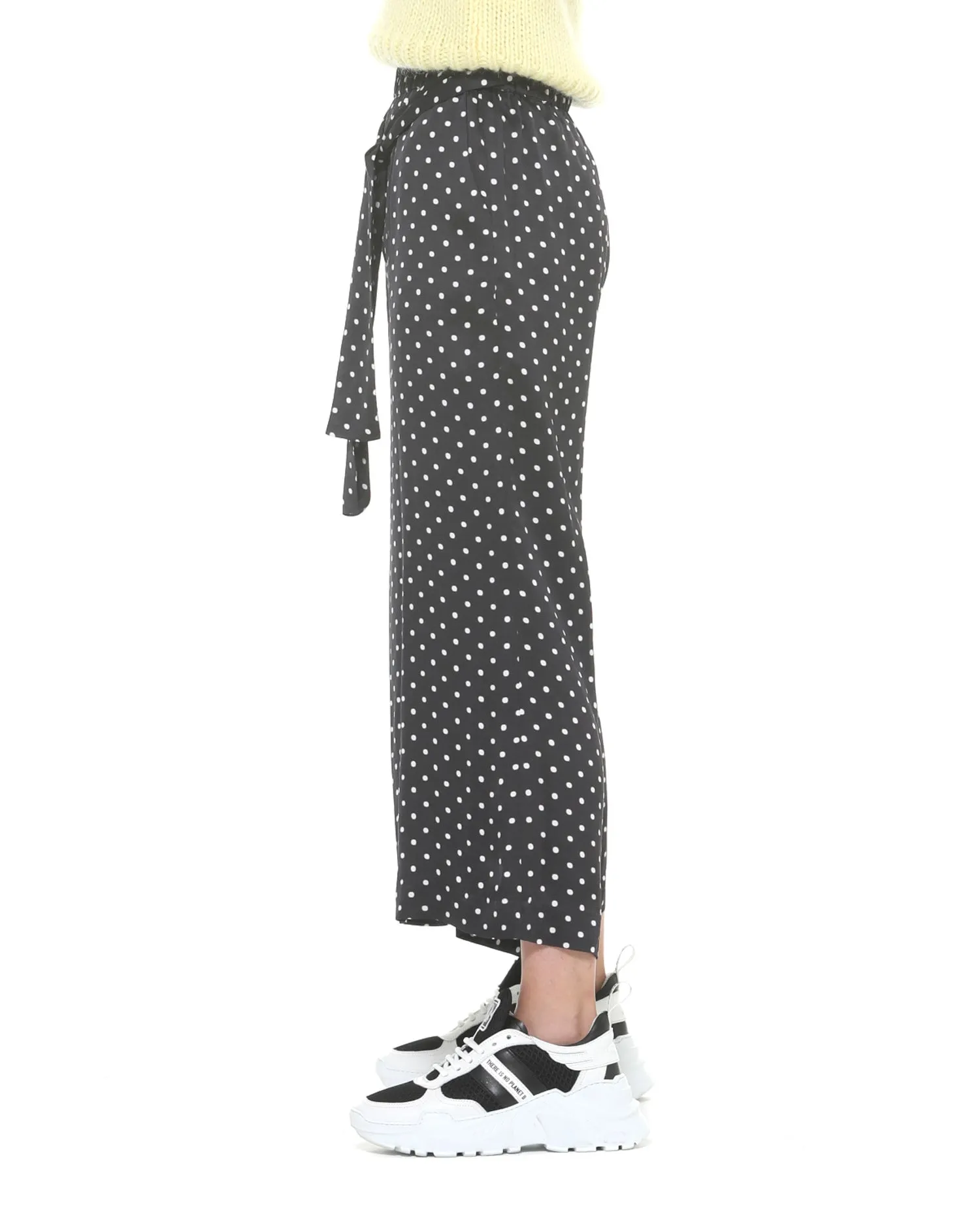 Cropped wide trousers polka-dots