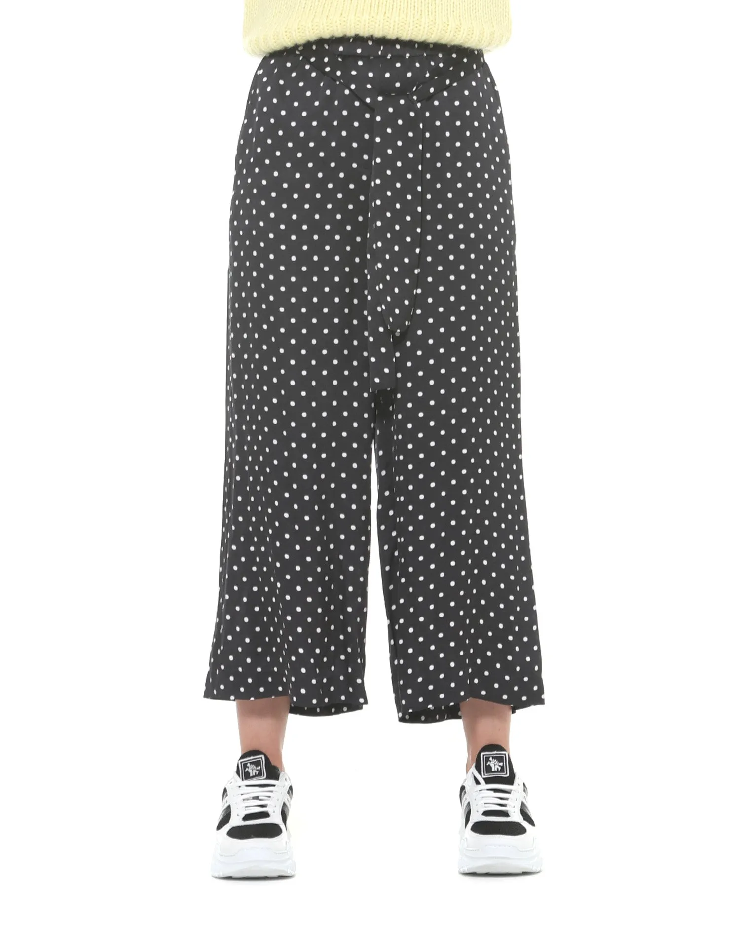 Cropped wide trousers polka-dots