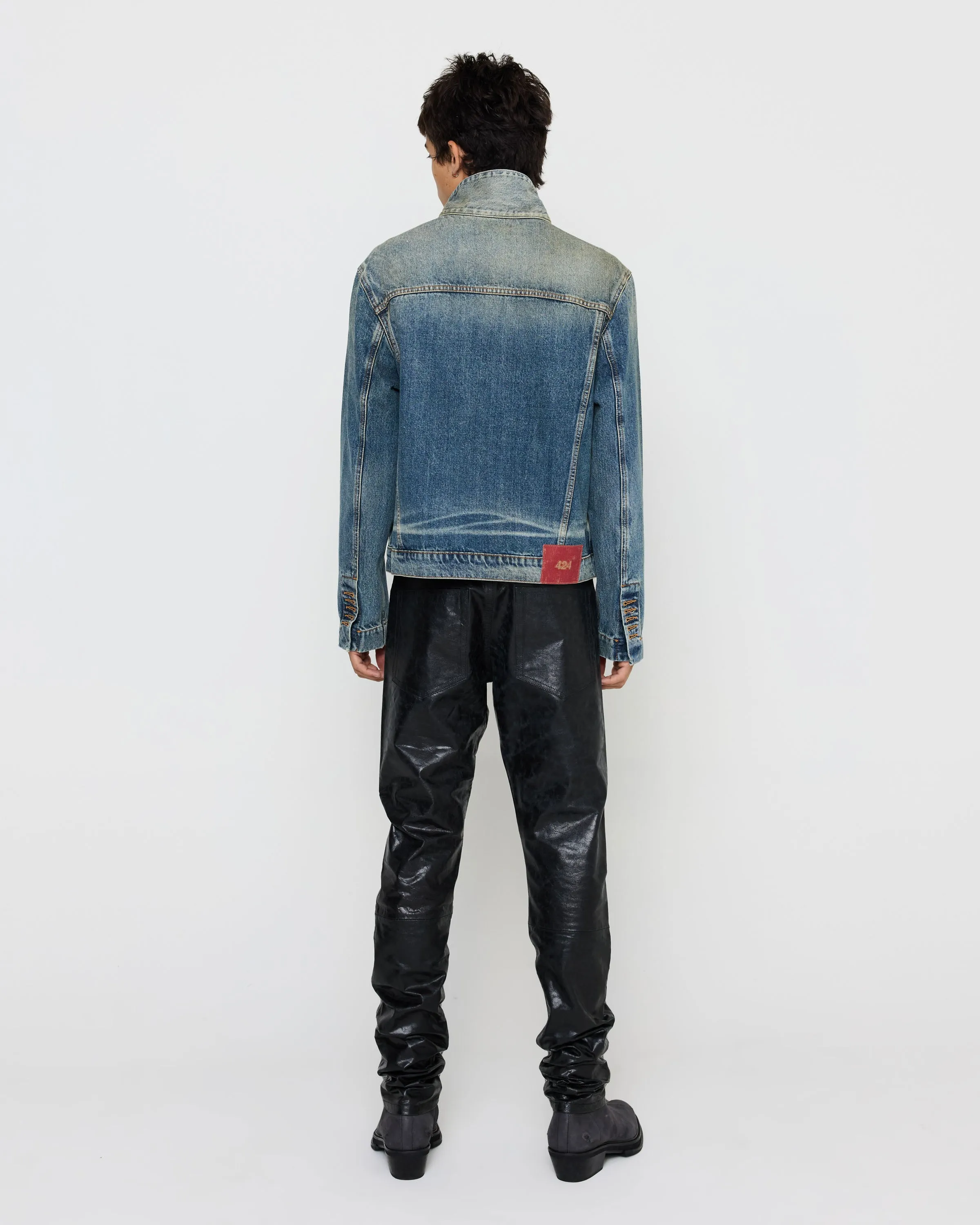 Denim Trucker Jacket in Washed Blue