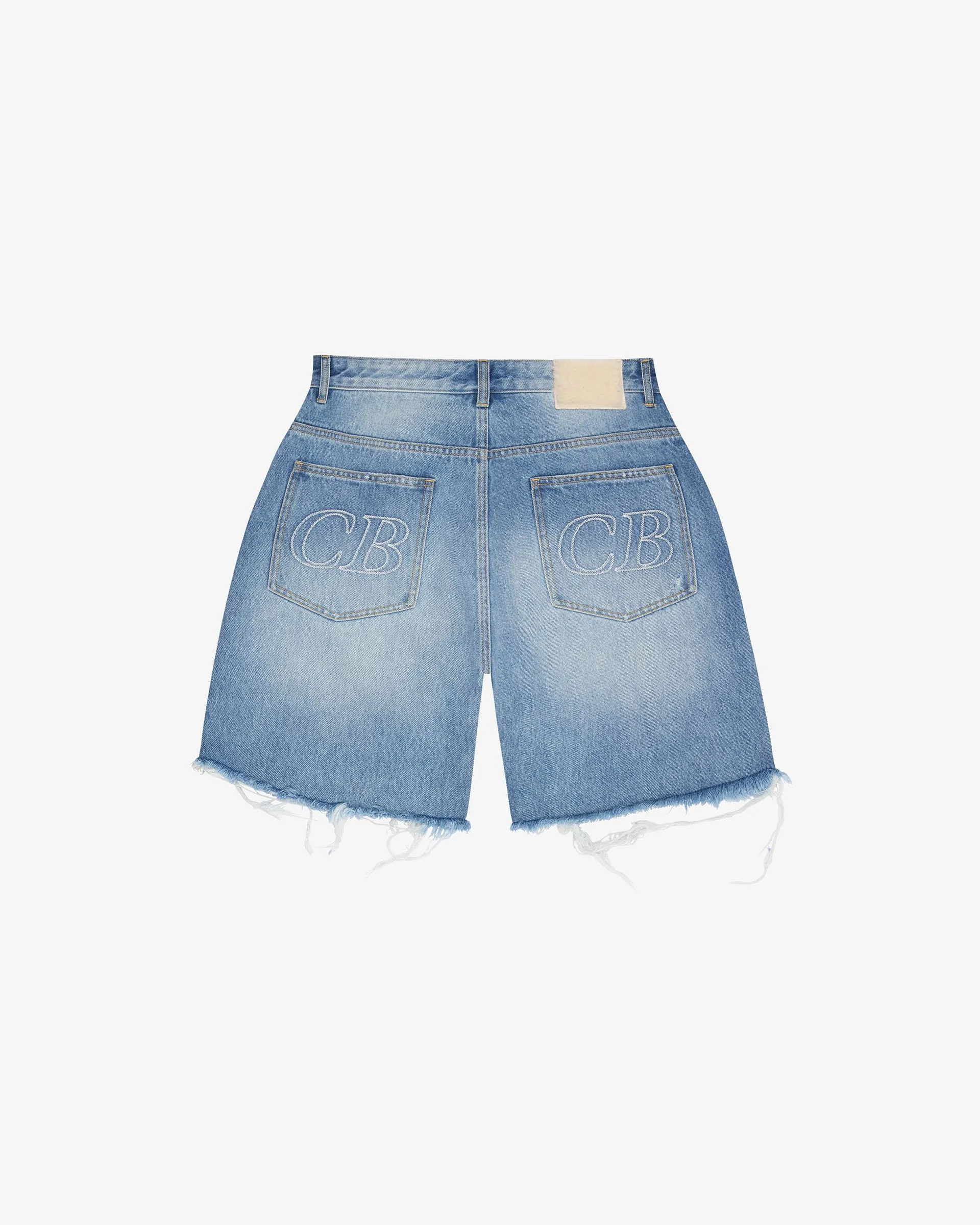 DISTRESSED DENIM SHORTS