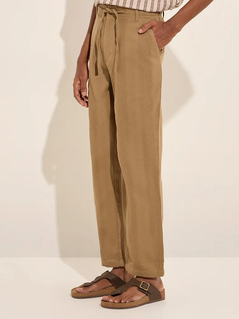 ETA Taupe Relaxed-Fit Mid-Rise Cotton-Blend Chinos