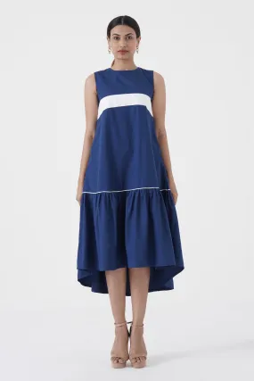 Eurythmic - White patti on chest dress - Blue