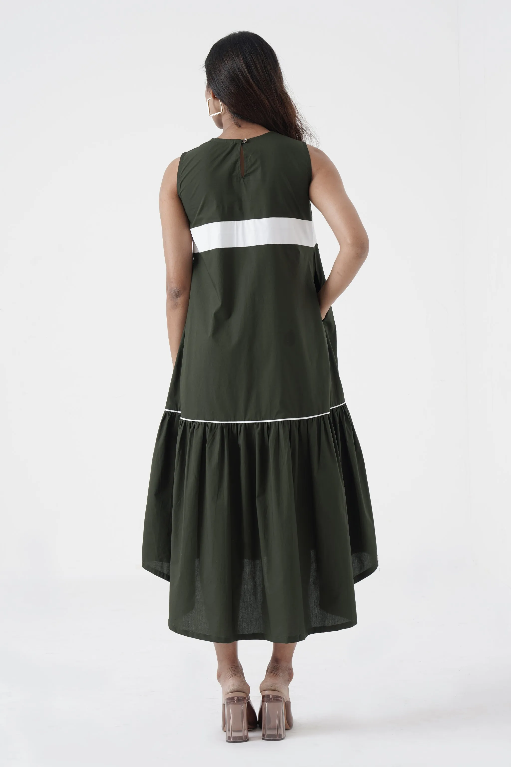 Eurythmic - White patti on chest dress - Green