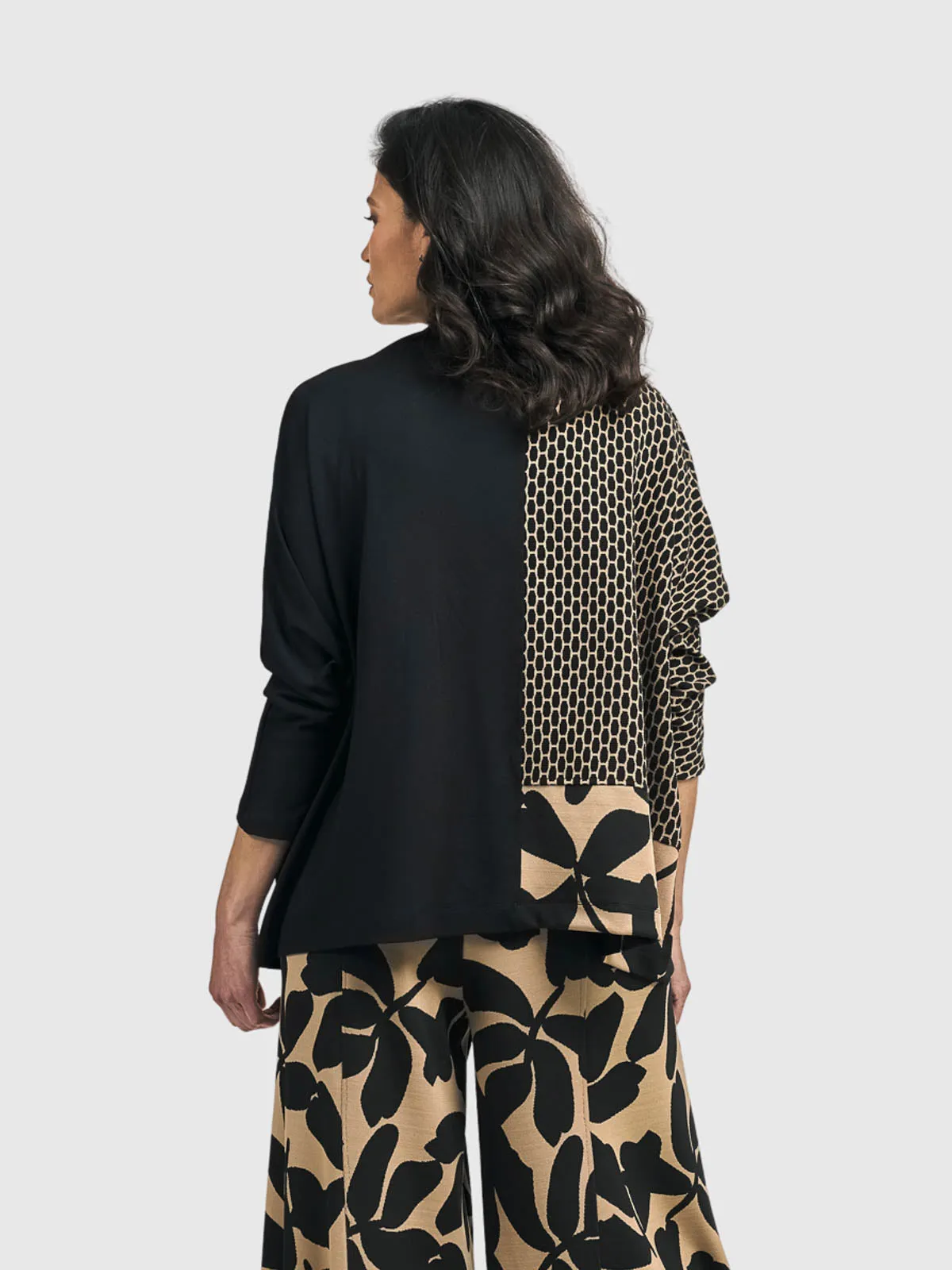 Funnel Neck Boxy Top, Mix