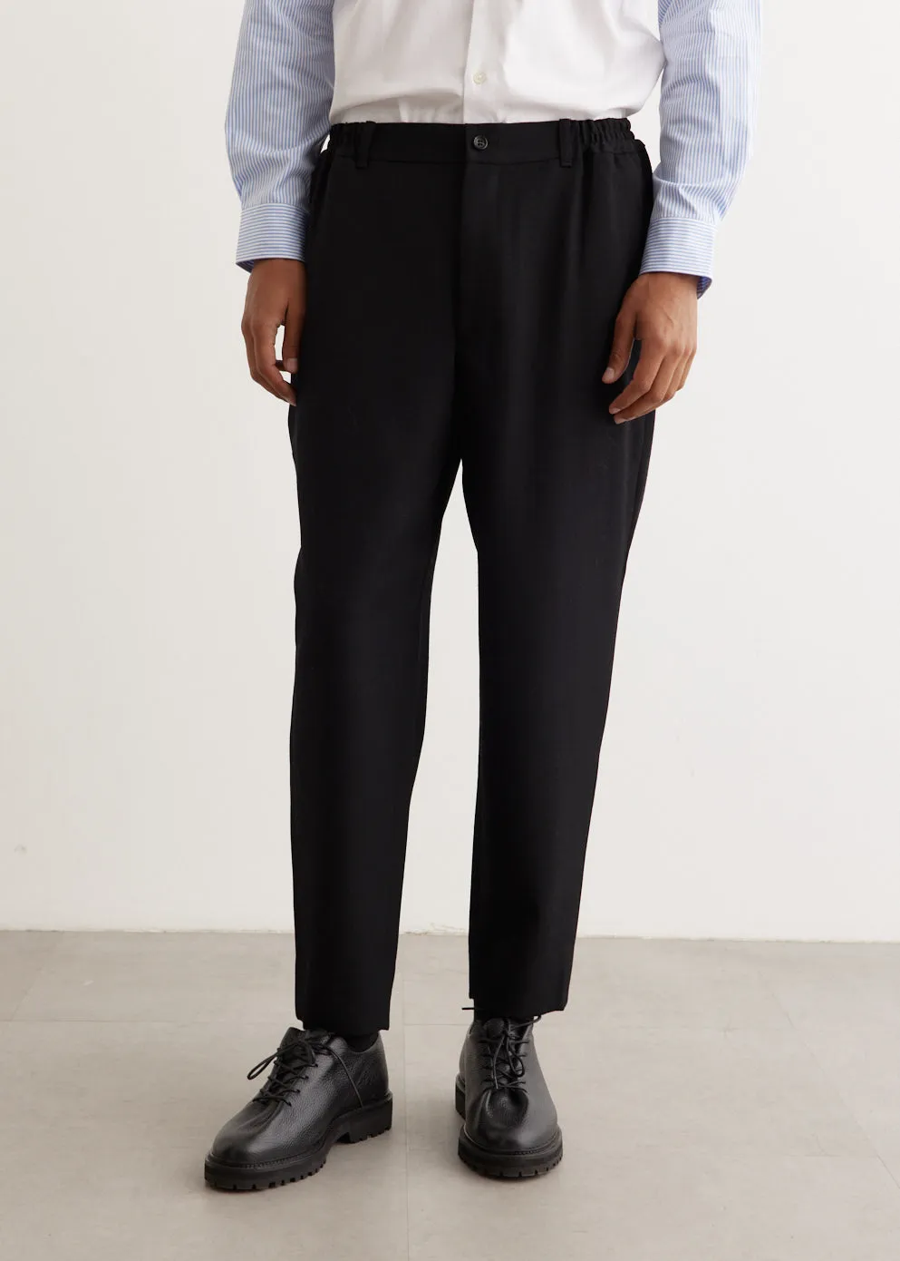 Gabardine Elastic Waist Trousers