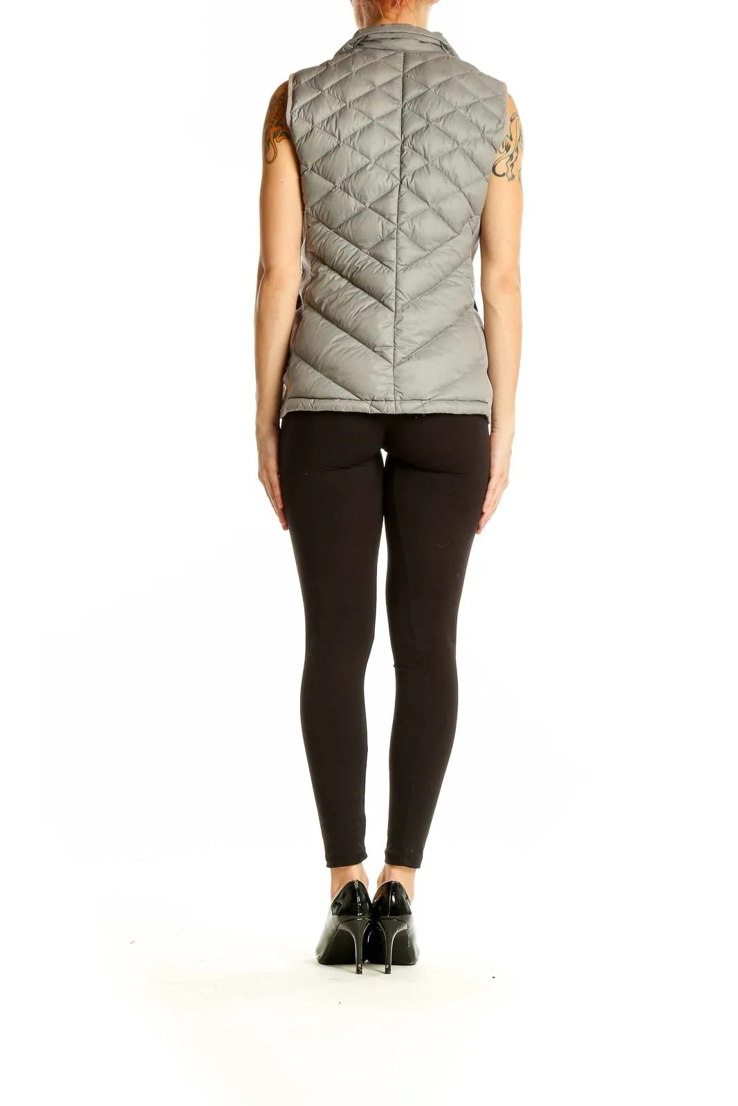 Gray Quilted Puffer Vest