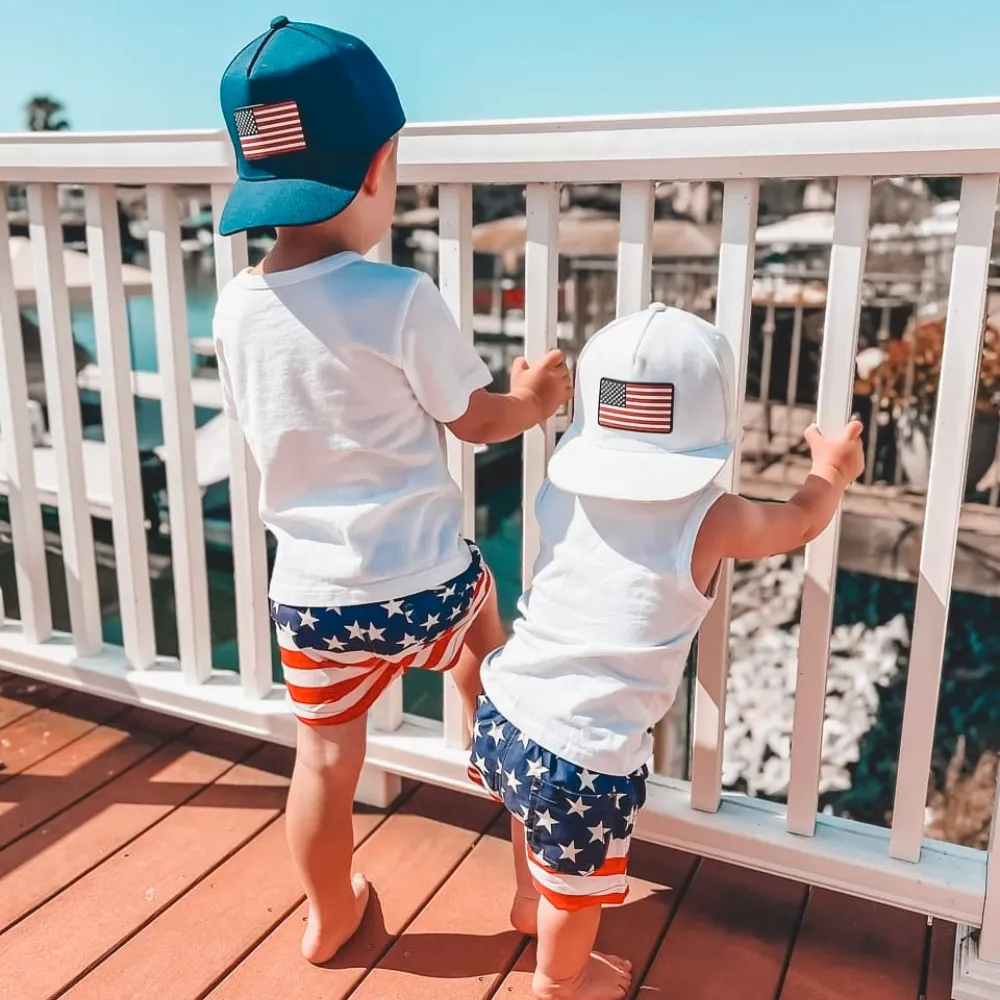 Hat for Infant | Freedom American Flag Hat | 4th of July Infant Sun Hat