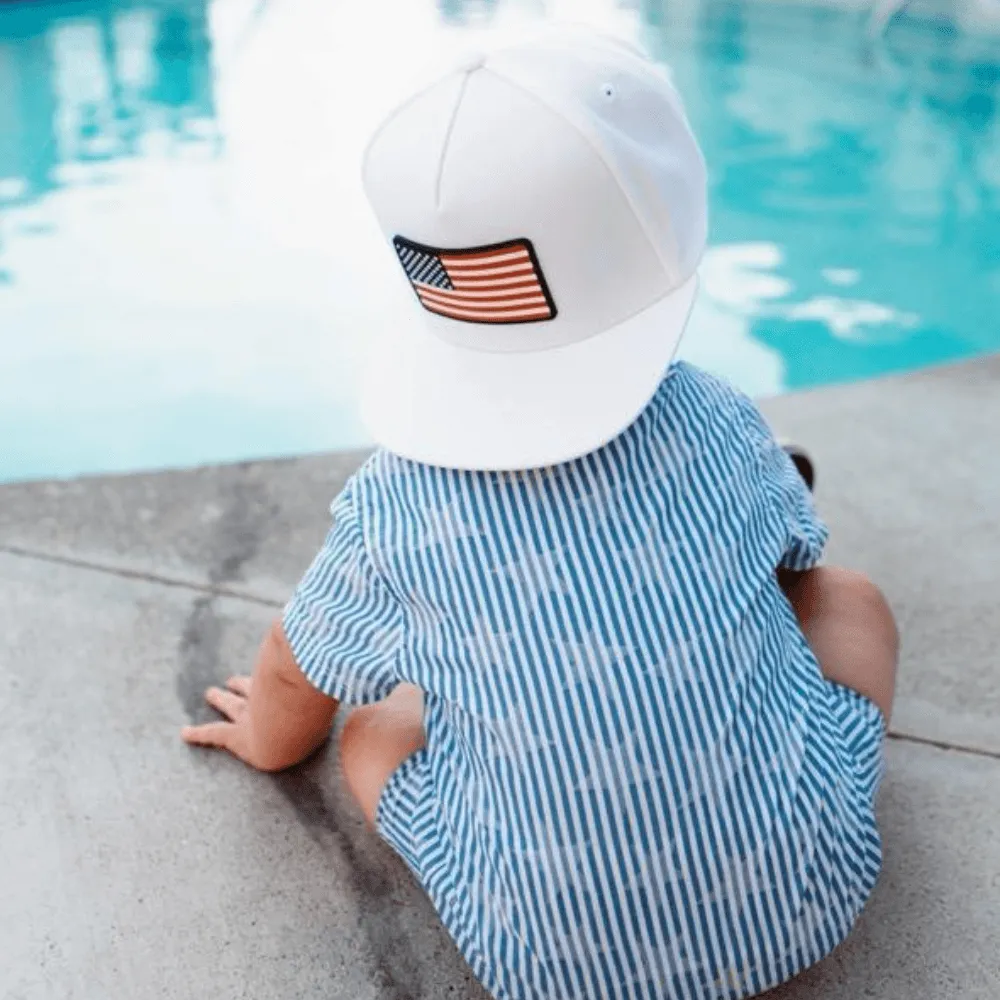 Hat for Infant | Freedom American Flag Hat | 4th of July Infant Sun Hat