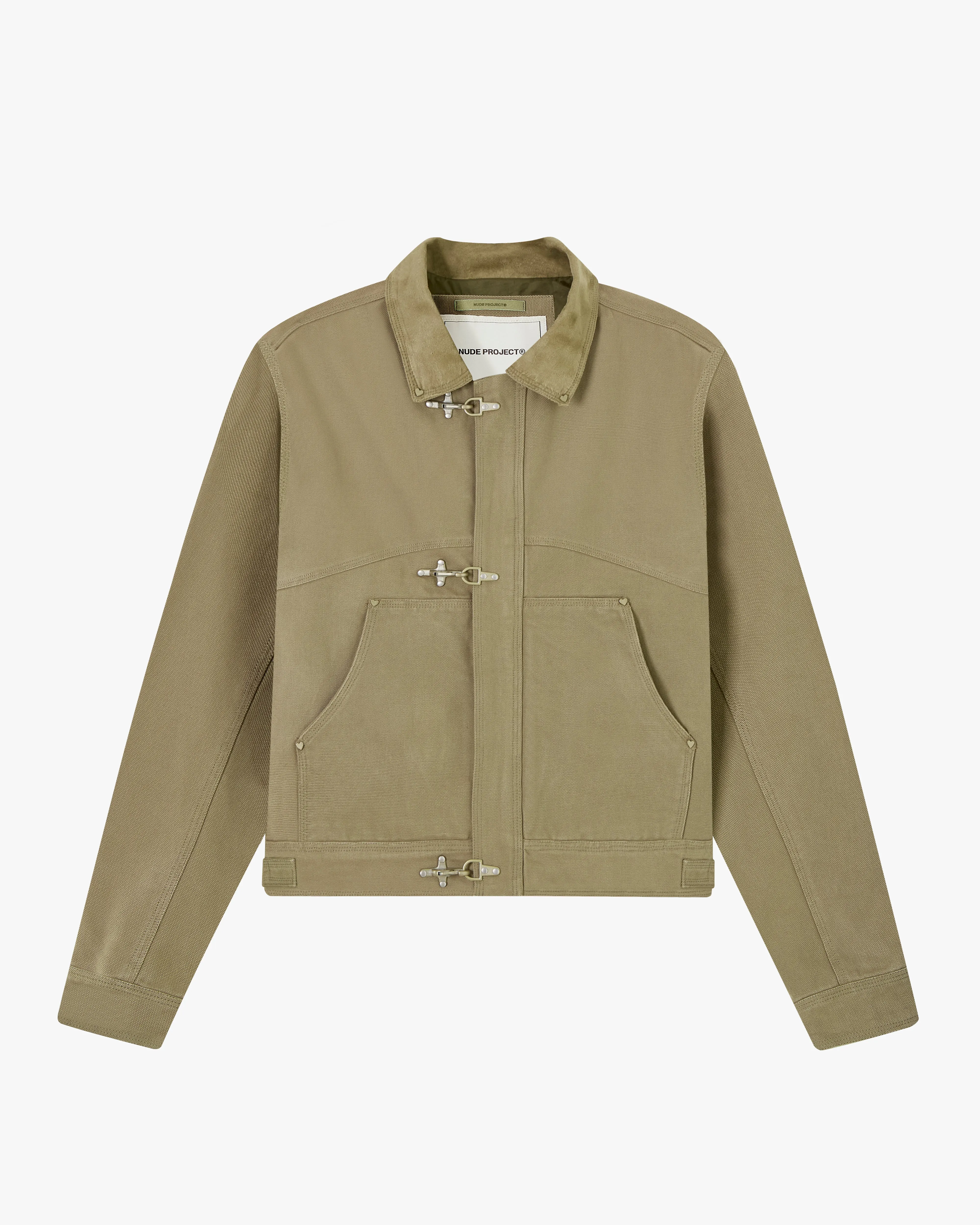 HEAVY CANVAS TRUCKER JACKET KHAKI