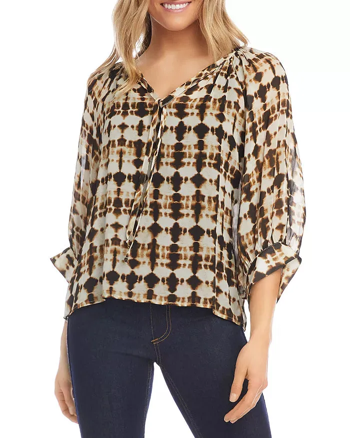 Karen Kane Shibori Peasant Blouse