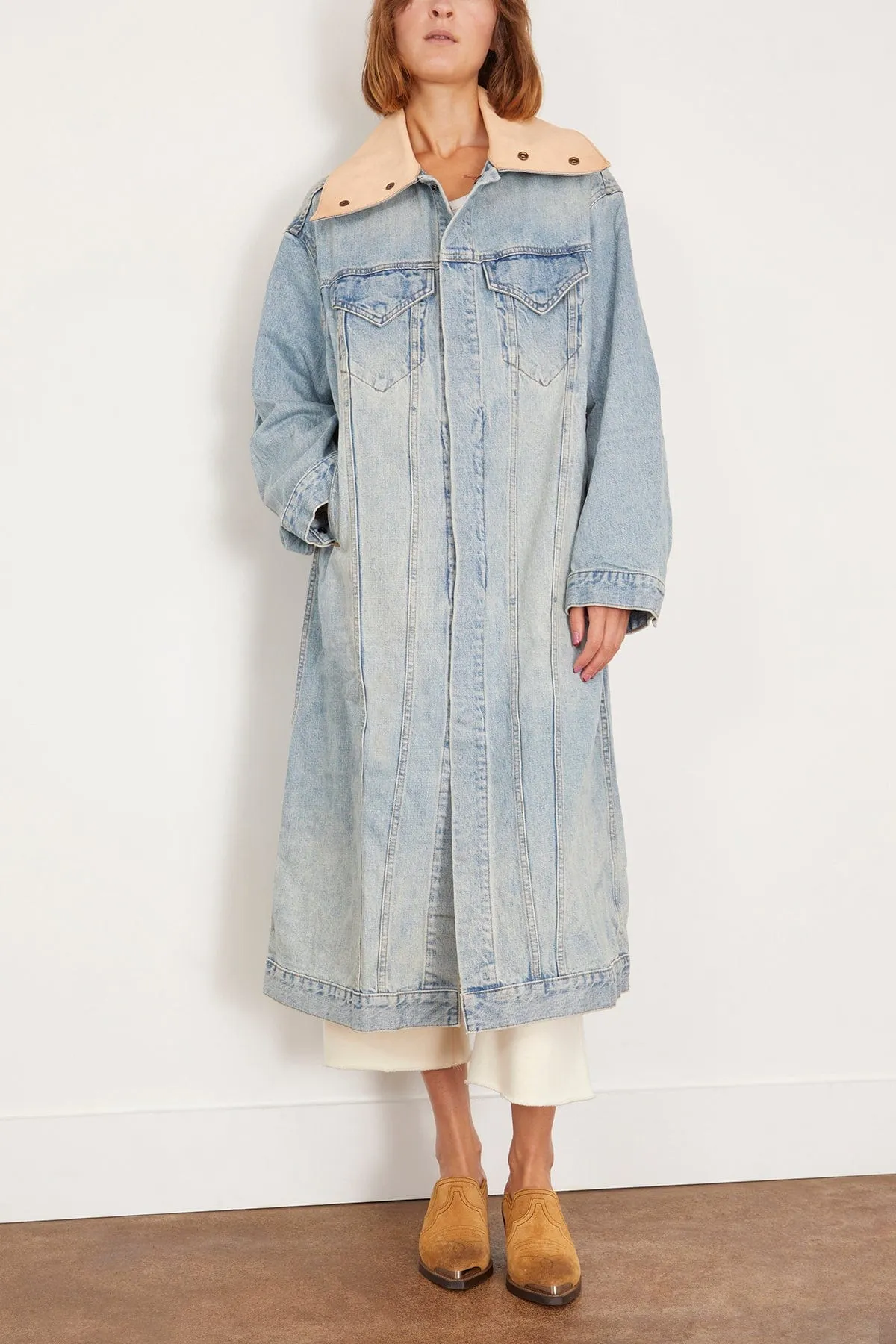 Kat Trucker Coat in Corbet Blue