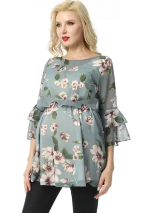 Kimi   Kai Maternity "Audrey" Nursing Floral Print Blouse