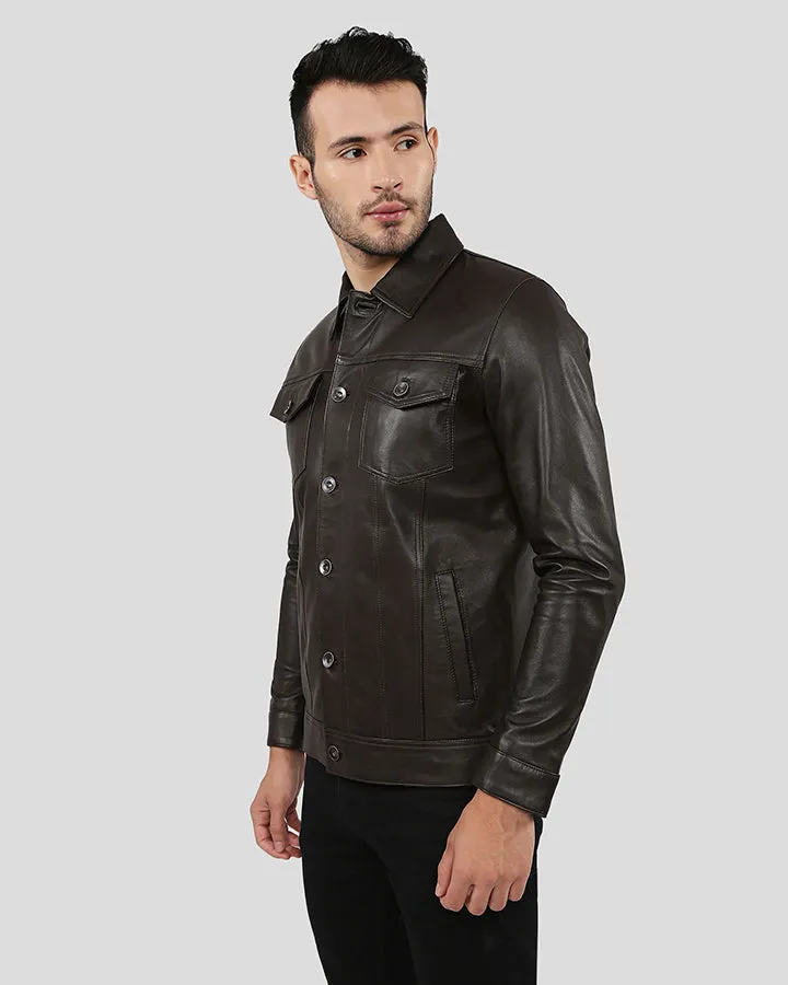 Legend Brown Racer Leather Jacket