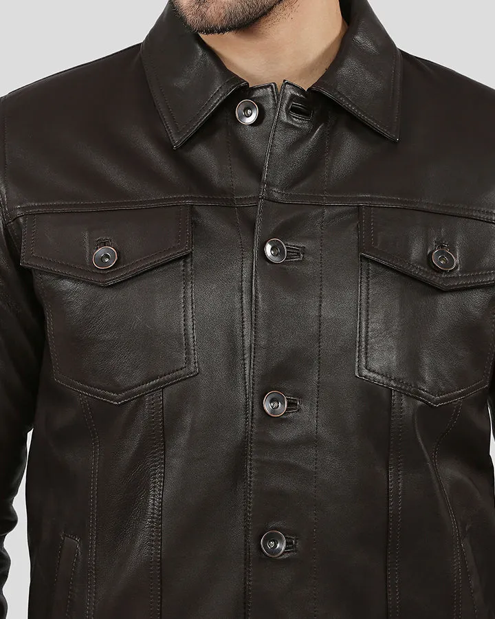 Legend Brown Racer Leather Jacket