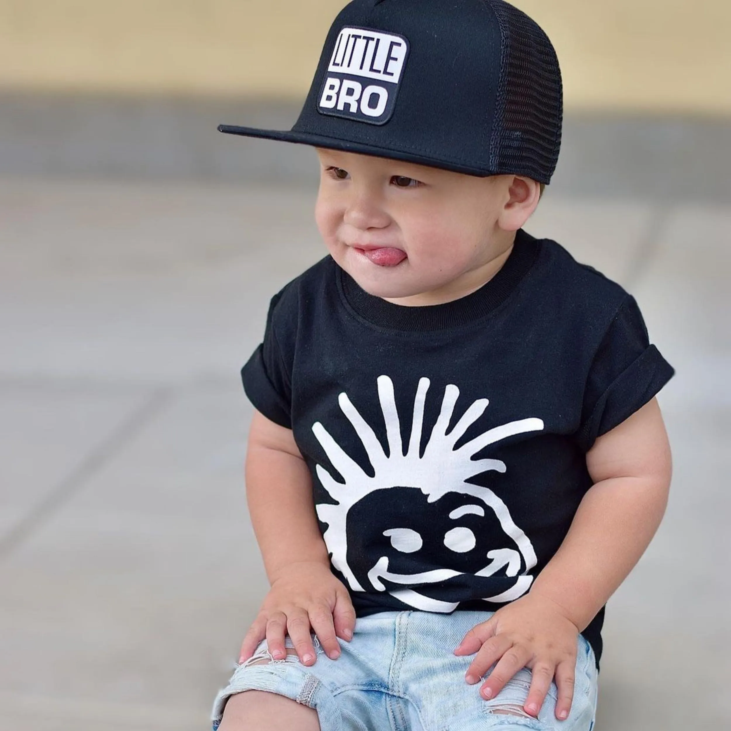 Little Bro Black Trucker Hat