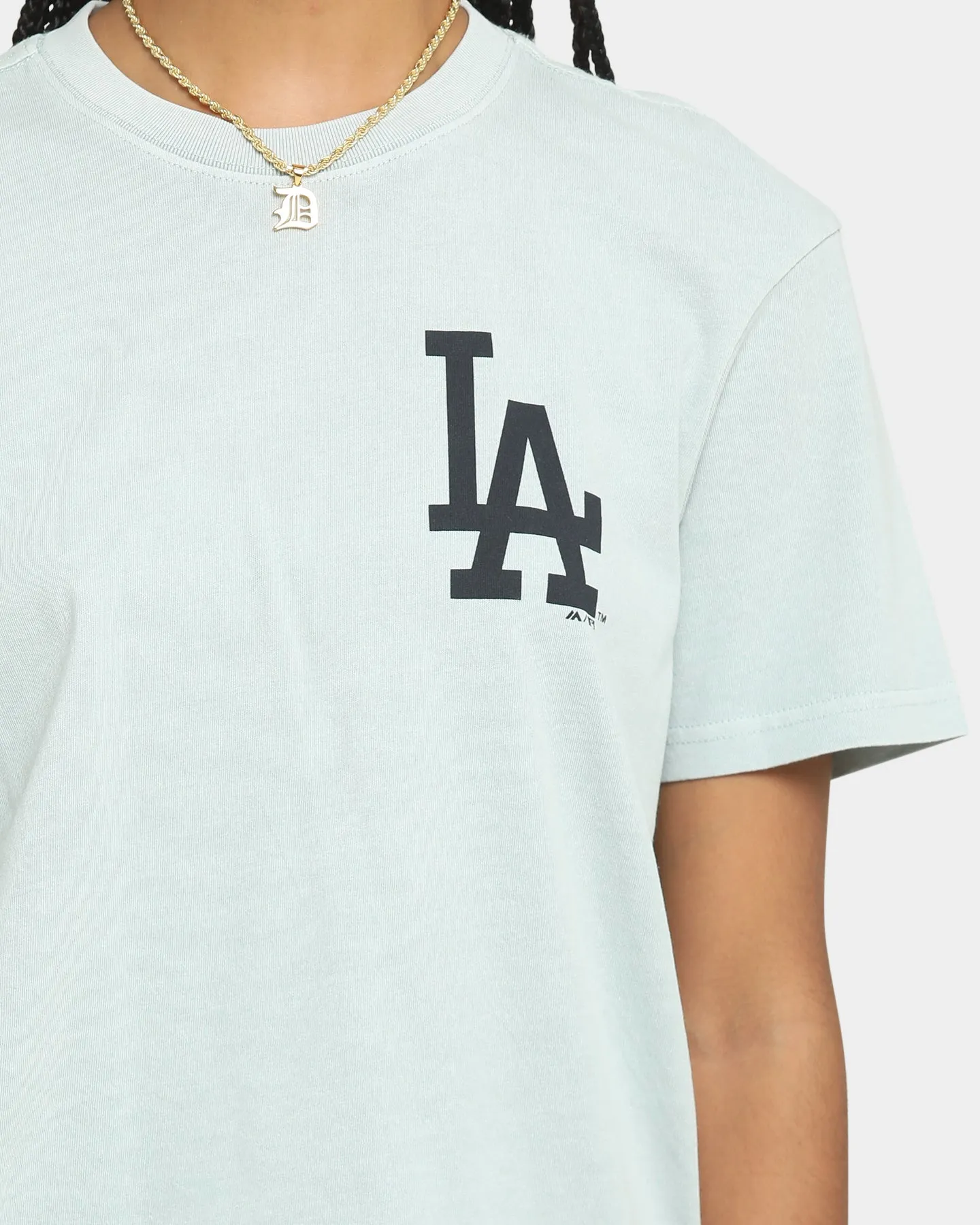 Majestic Athletic Women's Los Angeles Dodgers Elle OD Boxy T-Shirt Metal