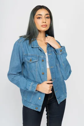 Mid-Blue Denim Trucker Jacket