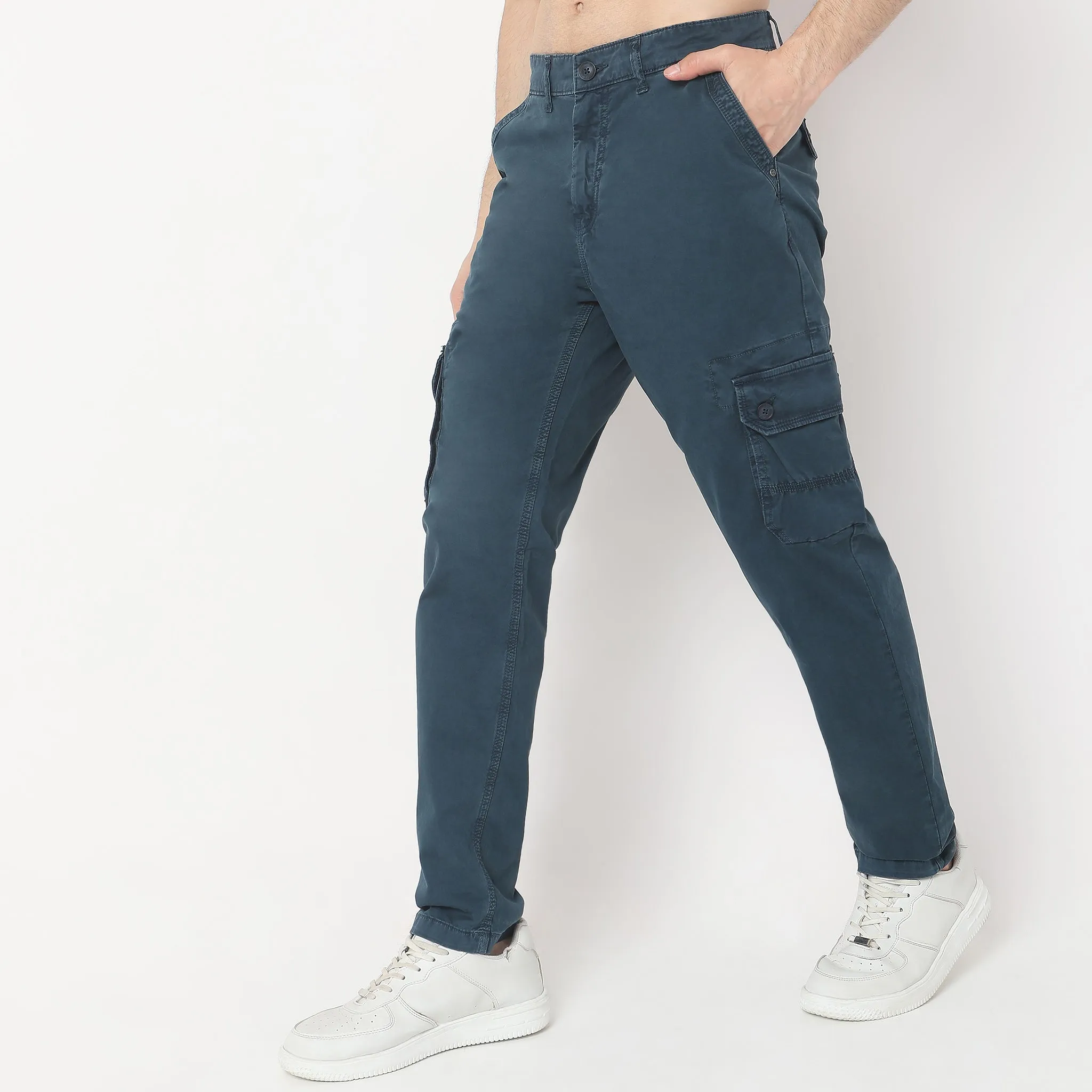 Modern Explorer - Cargo Pants - Cotton with E-Fast Stretch - Mid Rise Regular Fit