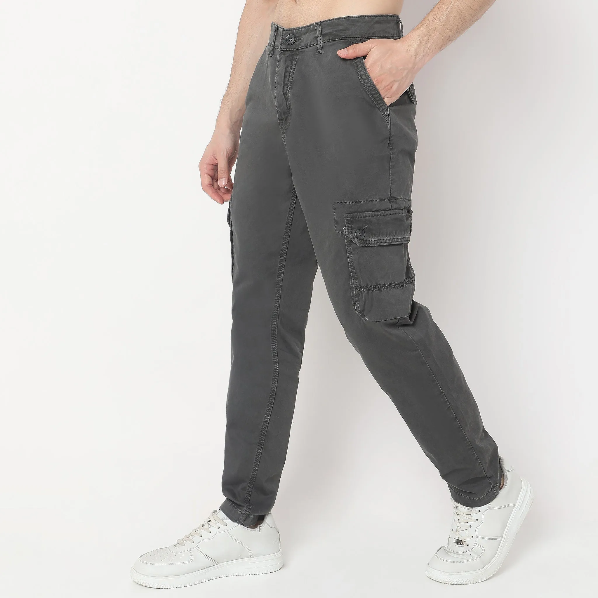 Modern Explorer - Cargo Pants - Cotton with E-Fast Stretch - Mid Rise Regular Fit