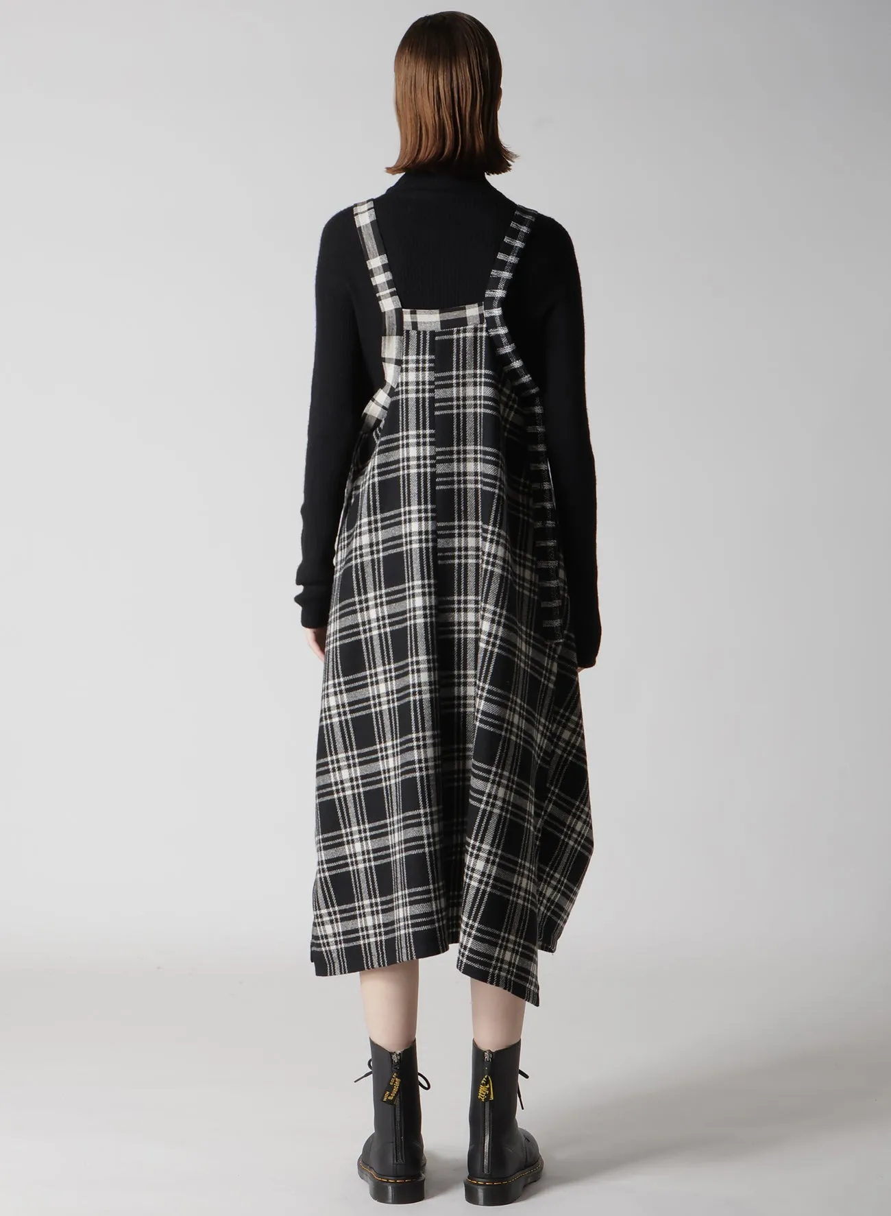 MULTI PLAID SHOULDER STRAP DRESS