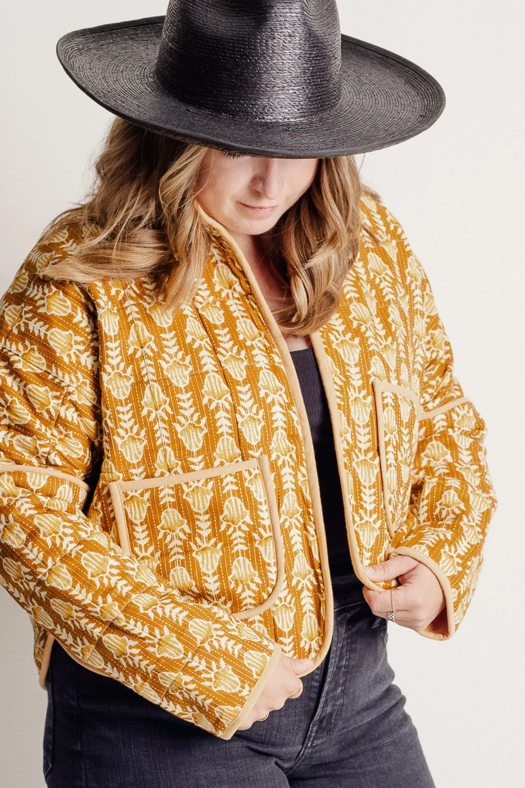 Mustard Yellow Quilted Jacket