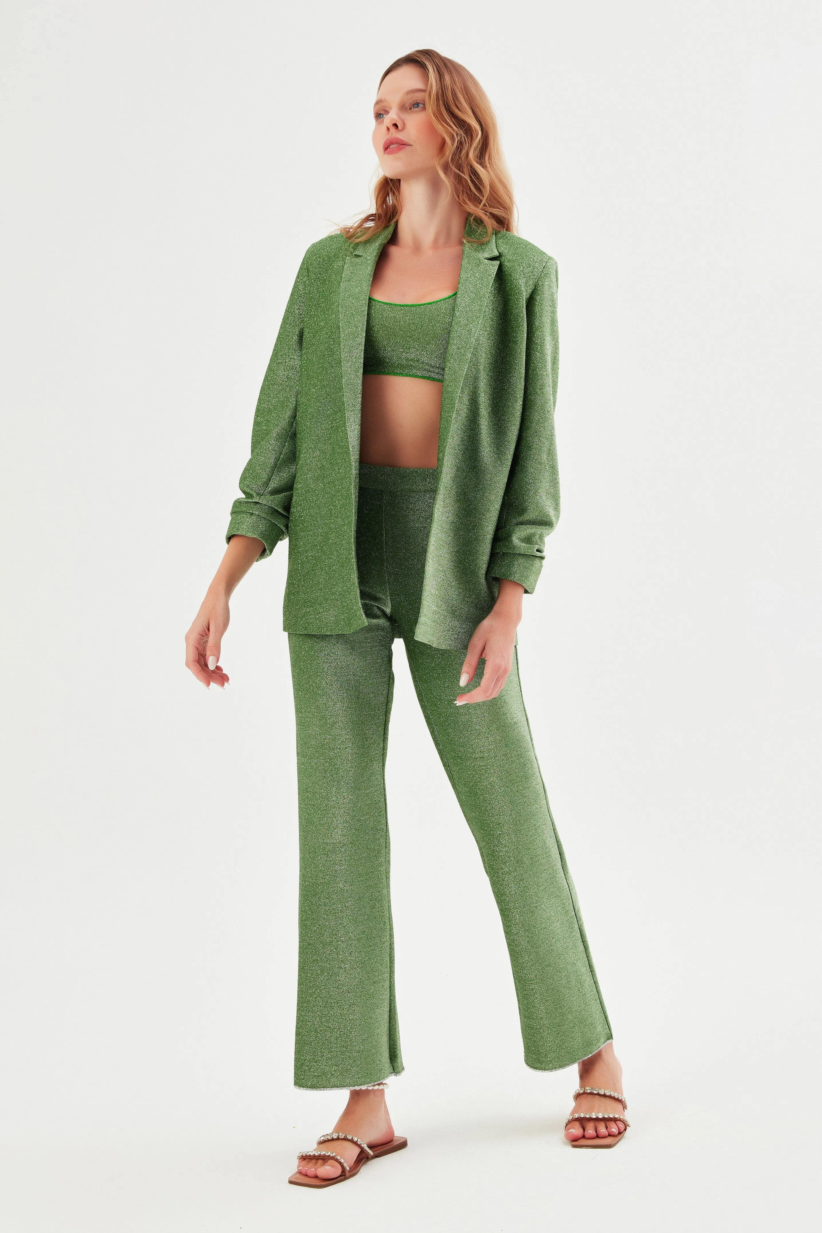 Roda Glitter Trousers Green