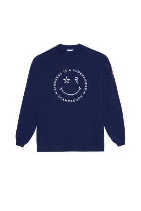 Scamp & Dude x Style For Stroke Unisex Navy with Rainbow Foil Smiley Face Sweatshirt