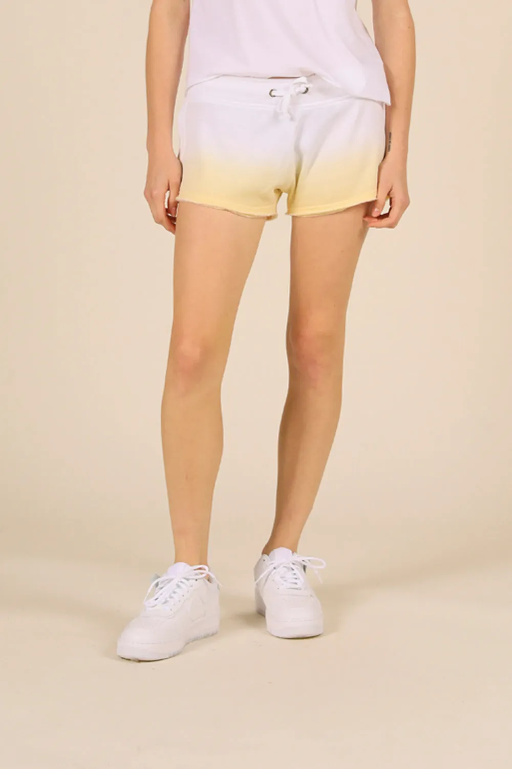 Sunset Yellow Burnout Dip Dye Short