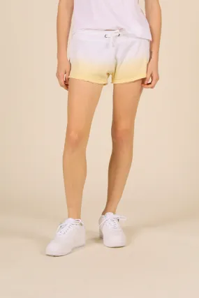 Sunset Yellow Burnout Dip Dye Short