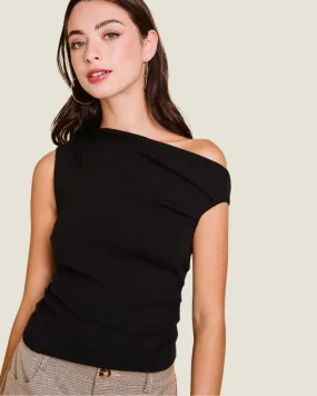 The Kim: Asymmetrical Neck Knit Top