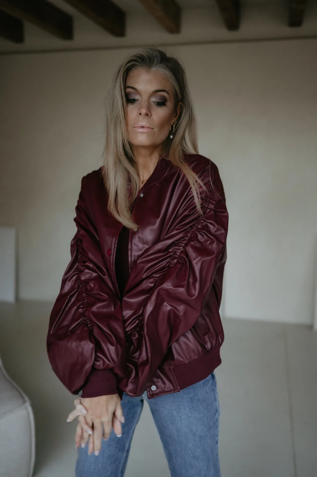 Tradurre bomber jacket I Burgundy