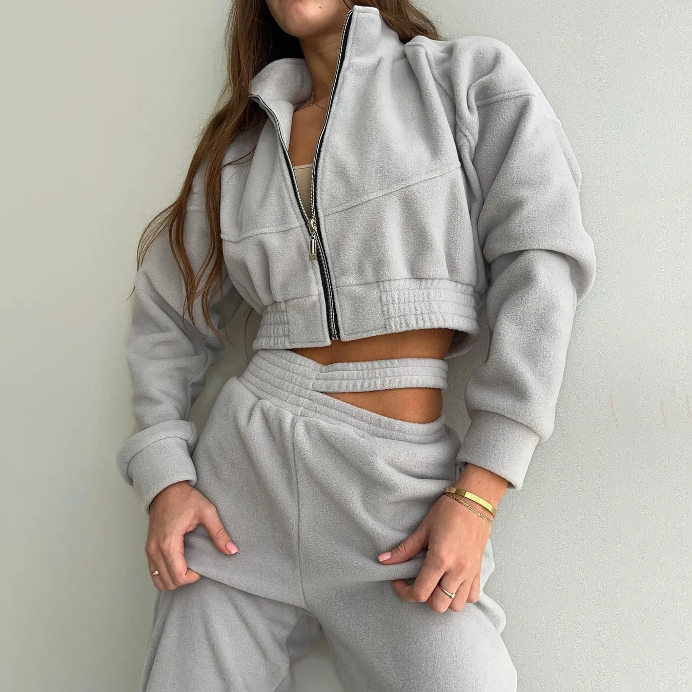 Two-piece loungewear suit