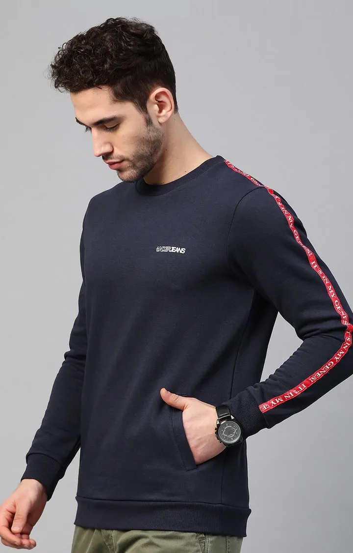 Underjeans by Spykar Men Navy Solid Sweatshirt